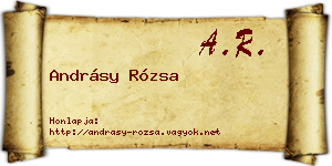Andrásy Rózsa névjegykártya